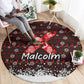 Malcolm X Christmas Round Carpet Retro Knitted Pattern Holiday Wreath Civil Rights Leader