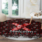 Malcolm X Christmas Round Carpet Retro Knitted Pattern Holiday Wreath Civil Rights Leader