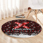 Malcolm X Christmas Round Carpet Retro Knitted Pattern Holiday Wreath Civil Rights Leader