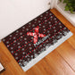 Malcolm X Christmas Rubber Doormat Retro Knitted Pattern Holiday Wreath Civil Rights Leader