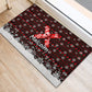 Malcolm X Christmas Rubber Doormat Retro Knitted Pattern Holiday Wreath Civil Rights Leader
