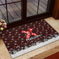 Malcolm X Christmas Rubber Doormat Retro Knitted Pattern Holiday Wreath Civil Rights Leader