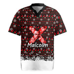 Malcolm X Christmas Rugby Jersey Retro Knitted Pattern Holiday Wreath Civil Rights Leader