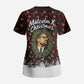Malcolm X Christmas Scrub Top Retro Knitted Pattern Holiday Wreath Civil Rights Leader