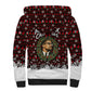 Malcolm X Christmas Sherpa Hoodie Retro Knitted Pattern Holiday Wreath Civil Rights Leader