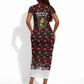Malcolm X Christmas Short Sleeve Bodycon Dress Retro Knitted Pattern Holiday Wreath Civil Rights Leader