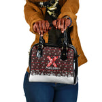 Malcolm X Christmas Shoulder Handbag Retro Knitted Pattern Holiday Wreath Civil Rights Leader