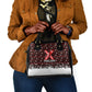 Malcolm X Christmas Shoulder Handbag Retro Knitted Pattern Holiday Wreath Civil Rights Leader