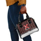Malcolm X Christmas Shoulder Handbag Retro Knitted Pattern Holiday Wreath Civil Rights Leader
