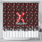 Malcolm X Christmas Shower Curtain Retro Knitted Pattern Holiday Wreath Civil Rights Leader