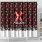 Malcolm X Christmas Shower Curtain Retro Knitted Pattern Holiday Wreath Civil Rights Leader
