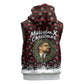 Malcolm X Christmas Sleeveless Hoodie Retro Knitted Pattern Holiday Wreath Civil Rights Leader