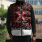 Malcolm X Christmas Sleeveless Puffer Jacket Retro Knitted Pattern Holiday Wreath Civil Rights Leader