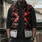 Malcolm X Christmas Sleeveless Puffer Jacket Retro Knitted Pattern Holiday Wreath Civil Rights Leader