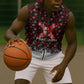 Malcolm X Christmas Sleeveless Zip Hoodie Retro Knitted Pattern Holiday Wreath Civil Rights Leader