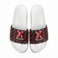 Malcolm X Christmas Slide Sandals Retro Knitted Pattern Holiday Wreath Civil Rights Leader