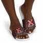 Malcolm X Christmas Slide Sandals Retro Knitted Pattern Holiday Wreath Civil Rights Leader