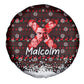 Malcolm X Christmas Spare Tire Cover Retro Knitted Pattern Holiday Wreath Civil Rights Leader
