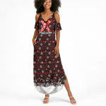 Malcolm X Christmas Summer Maxi Dress Retro Knitted Pattern Holiday Wreath Civil Rights Leader