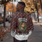 Malcolm X Christmas Sweatshirt Retro Knitted Pattern Holiday Wreath Civil Rights Leader