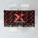 Malcolm X Christmas Tablecloth Retro Knitted Pattern Holiday Wreath Civil Rights Leader