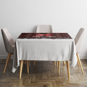 Malcolm X Christmas Tablecloth Retro Knitted Pattern Holiday Wreath Civil Rights Leader