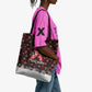 Malcolm X Christmas Tote Bag Retro Knitted Pattern Holiday Wreath Civil Rights Leader