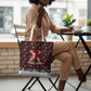 Malcolm X Christmas Tote Bag Retro Knitted Pattern Holiday Wreath Civil Rights Leader