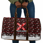 Malcolm X Christmas Travel Bag Retro Knitted Pattern Holiday Wreath Civil Rights Leader