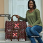 Malcolm X Christmas Travel Bag Retro Knitted Pattern Holiday Wreath Civil Rights Leader