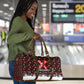 Malcolm X Christmas Travel Bag Retro Knitted Pattern Holiday Wreath Civil Rights Leader