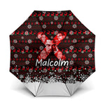 Malcolm X Christmas Umbrella Retro Knitted Pattern Holiday Wreath Civil Rights Leader