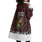 Malcolm X Christmas Wearable Blanket Hoodie Retro Knitted Pattern Holiday Wreath Civil Rights Leader