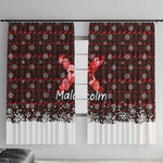 Malcolm X Christmas Window Curtain Retro Knitted Pattern Holiday Wreath Civil Rights Leader