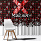 Malcolm X Christmas Window Curtain Retro Knitted Pattern Holiday Wreath Civil Rights Leader
