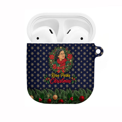 Rosa Parks Christmas AirPods Case Freedom Bus Wreath Vintage Festive Holiday