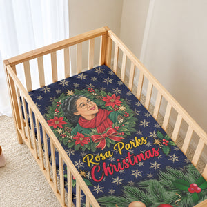 Rosa Parks Christmas Baby Bed Cover Freedom Bus Wreath Vintage Festive Holiday