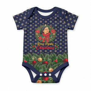 Rosa Parks Christmas Baby Onesie Freedom Bus Wreath Vintage Festive Holiday