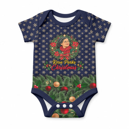 Rosa Parks Christmas Baby Onesie Freedom Bus Wreath Vintage Festive Holiday