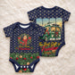 Rosa Parks Christmas Baby Onesie Freedom Bus Wreath Vintage Festive Holiday