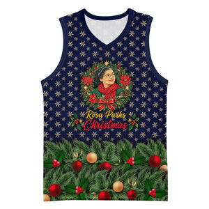 Rosa Parks Christmas Basketball Jersey Freedom Bus Wreath Vintage Festive Holiday