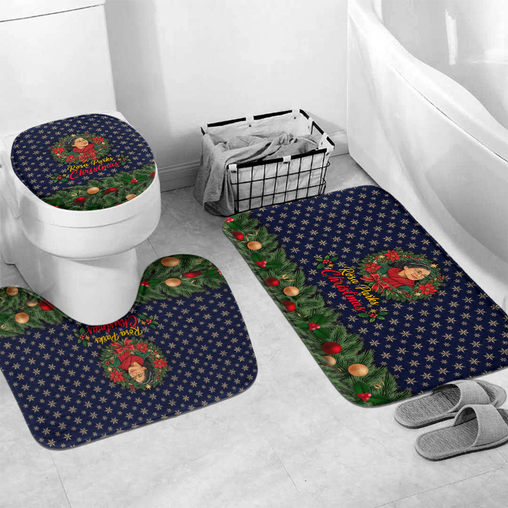 Rosa Parks Christmas Bathroom Set Freedom Bus Wreath Vintage Festive Holiday