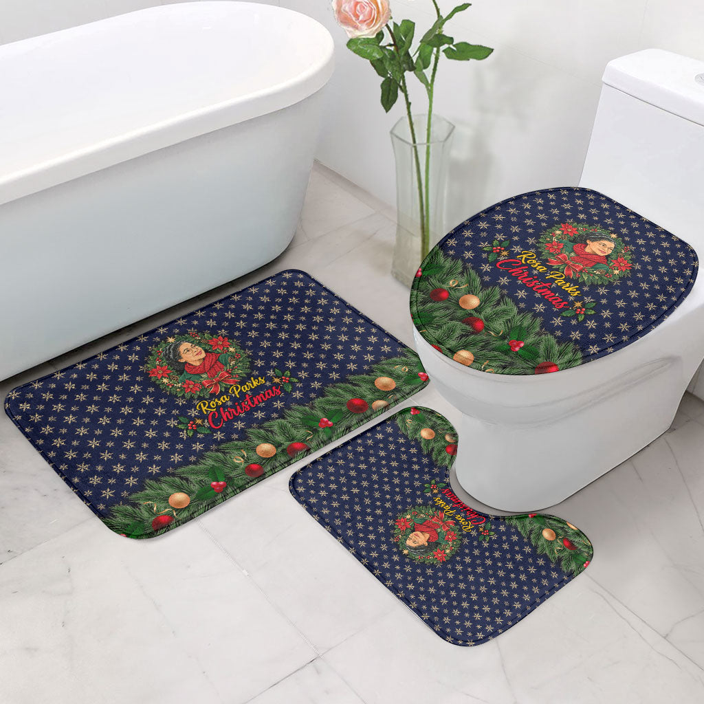 Rosa Parks Christmas Bathroom Set Freedom Bus Wreath Vintage Festive Holiday