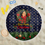Rosa Parks Christmas Beach Blanket Freedom Bus Wreath Vintage Festive Holiday
