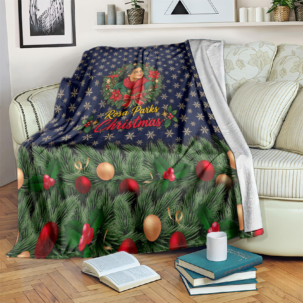 Rosa Parks Christmas Blanket Freedom Bus Wreath Vintage Festive Holiday