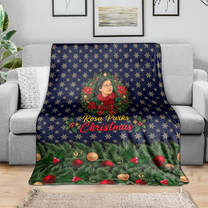 Rosa Parks Christmas Blanket Freedom Bus Wreath Vintage Festive Holiday