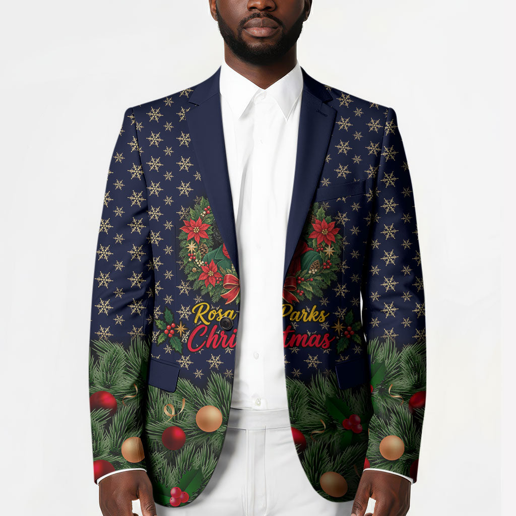 Rosa Parks Christmas Blazer Freedom Bus Wreath Vintage Festive Holiday