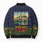 Rosa Parks Christmas Bomber Puffer Jacket Freedom Bus Wreath Vintage Festive Holiday