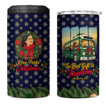 Rosa Parks Christmas 4 in 1 Can Cooler Tumbler Freedom Bus Wreath Vintage Festive Holiday