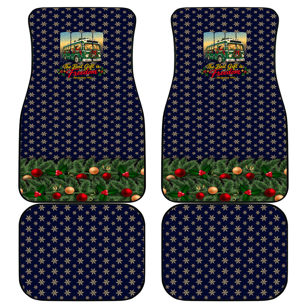 Rosa Parks Christmas Car Mats Freedom Bus Wreath Vintage Festive Holiday